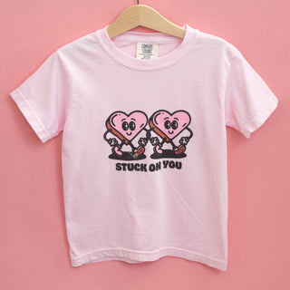 Stuck on you kids valentine's t-shirt