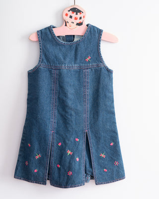 90s Basic Editions Denim Romper Dress in 5T