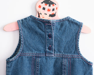 90s Basic Editions Denim Romper Dress in 5T