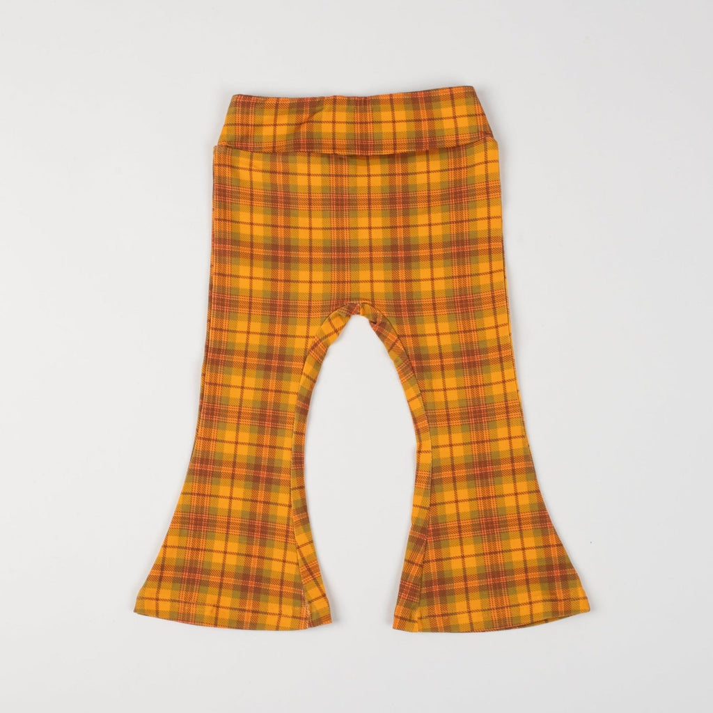 Plaid Jersey Bell Bottoms Flare Pants for Babies, Toddlers and Girls