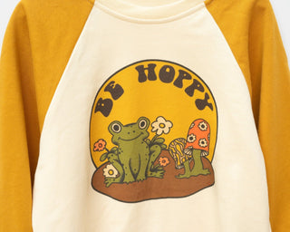 Be Hoppy Frog Kids Retro Graphic Sweatshirt - Strawberry Jam Kids