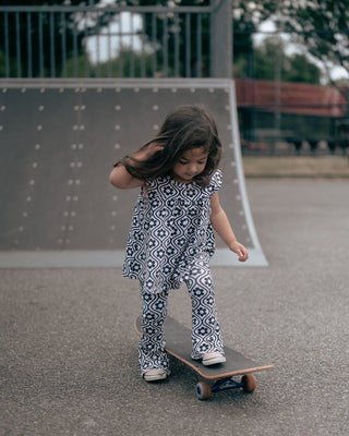 Black and White Groovy Girls Top for Babies, Toddlers and Girls - Strawberry Jam Kids