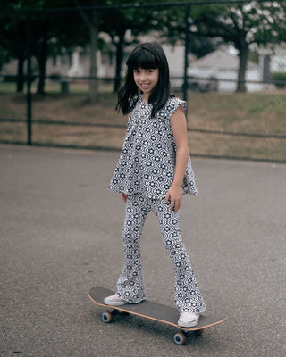 Black and White Groovy Girls Top for Babies, Toddlers and Girls - Strawberry Jam Kids