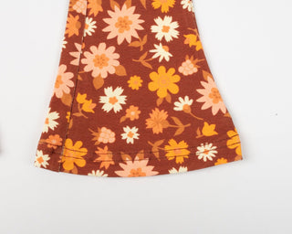 Folk Floral Jersey Bell Bottoms Flare Leggings for Babies, Toddlers and Girls - Strawberry Jam Kids