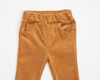 Golden Brown Velour Corduroy Bell Bottoms for Babies, Toddler and Girls - Strawberry Jam Kids