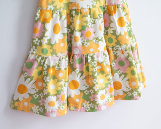 Green 60s Flower Power Girls' Tank Top Dress - Strawberry Jam Kids