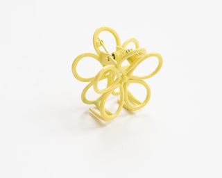 pink and yellow flower claw clips