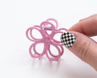 pink and yellow flower claw clips