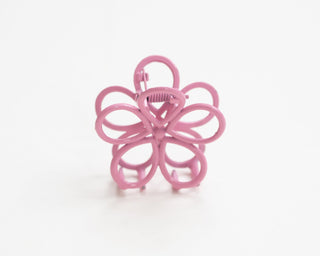 pink and yellow flower claw clips