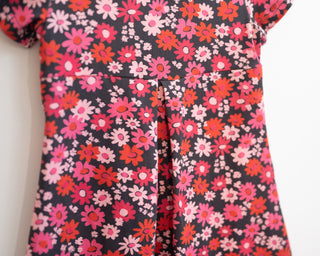 Baby Toddler Girls Fall Dress - Fall Floral Dress - Peter Pan Collared Dress - Retro Vintage Style