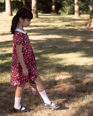 Baby Toddler Girls Fall Dress - Fall Floral Dress - Peter Pan Collared Dress - Retro Vintage Style