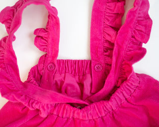 Hot Pink Corduroy Pinafore Baby Toddler Girls Skirt