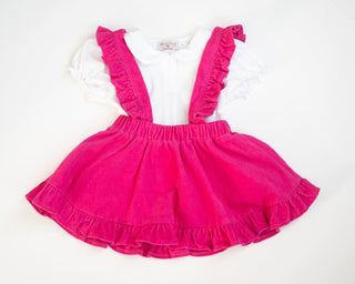 Hot Pink Corduroy Pinafore Baby Toddler Girls Skirt