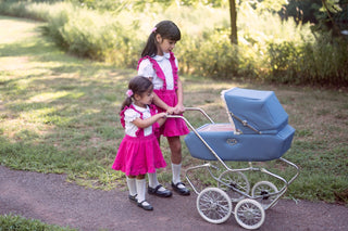 Pink corduroy pinafore skirt for baby toddler girls
