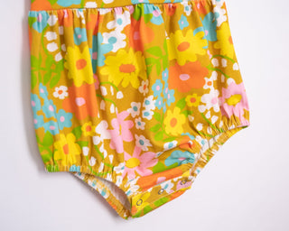 vintage floral baby toddler girl summer romper