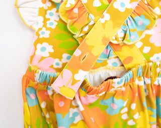 vintage floral baby toddler girl summer romper