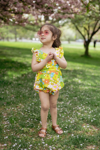 vintage floral baby toddler girl summer romper