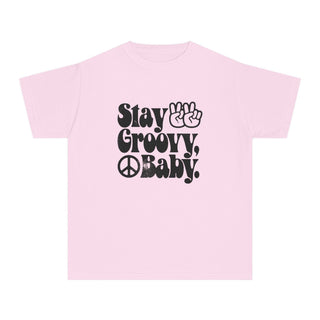 Stay Groovy, Baby Kids T-shirt pink