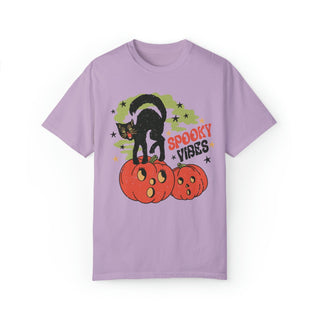 spooky vibes on purple tshirt