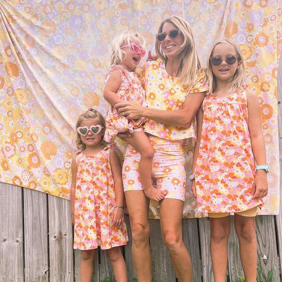 Funtasia Too Girls Yellow Gingham Swimsuit - Pink Flowers main image 0