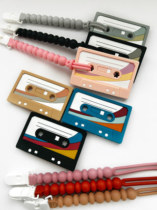 Cassette Mix Tape Teether: Retro 80s & 90s Vibes for Teething Relief