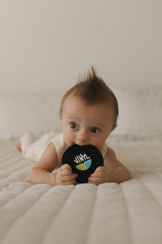 Silicone Baby Teether Toy: Vinyl Record with Clip - Gummy Chic Exclusive