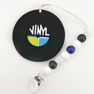 Silicone Baby Teether Toy: Vinyl Record with Clip - Gummy Chic Exclusive