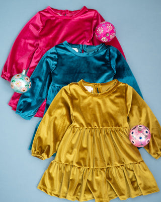 teal velvet dress for girls