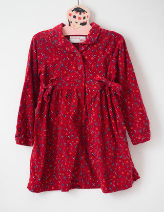 Vintage Corduroy Floral Dress in 5/6