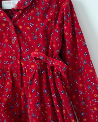 Vintage Corduroy Floral Dress in 5/6