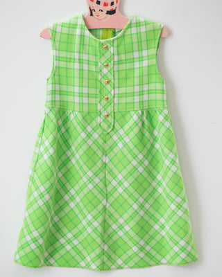 Vintage Green Plaid 60s Dress in size 6x