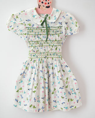 Vintage Handmade Dress in Adorable Frog Print
