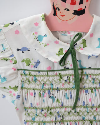 Vintage Handmade Dress in Adorable Frog Print