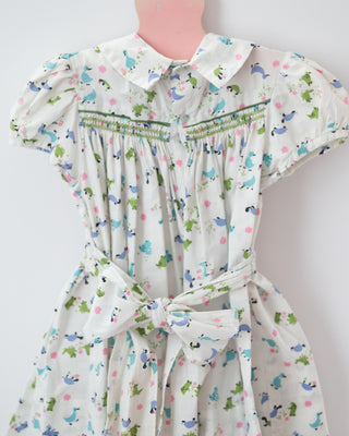 Vintage Handmade Dress in Adorable Frog Print