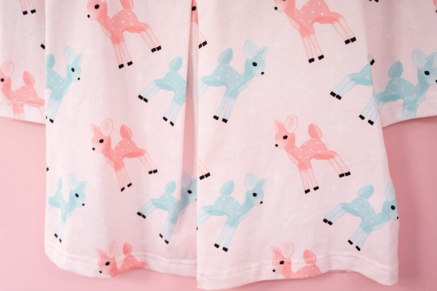 retro pink deer baby girl christmas dress and toddler girl christmas dress