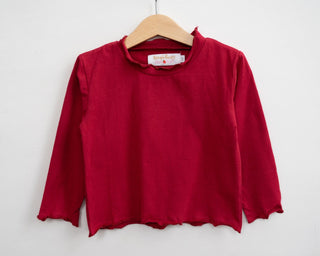 kids solid basic tops red