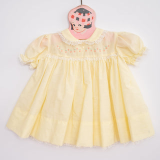 Vintage yellow baby girl dress