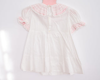 White ruffle baby girl vintage dress