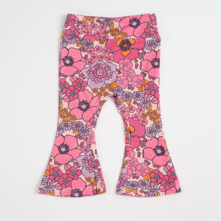 pink and purple flower bell bottoms