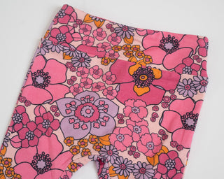 pink and purple flower bell bottoms