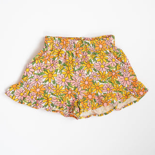 summer daisies girl ruffle shorts