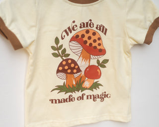we are all made of magic ringer t-shirt for kids