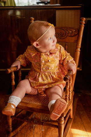 seventies style baby girl romper