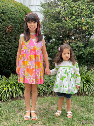 Vintage green flower power dress