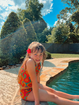 groovy two piece girls swimsuit