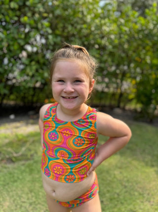 groovy two piece girls swimsuit