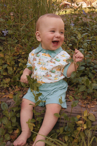 boys retro mid century summer romper