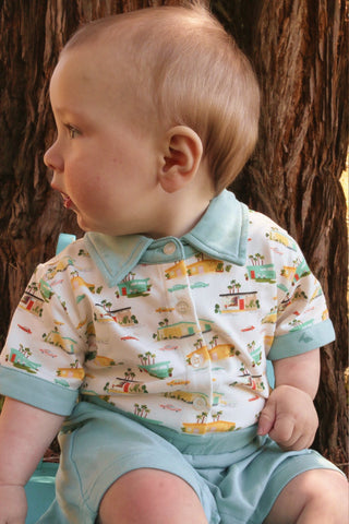 boys retro mid century summer romper