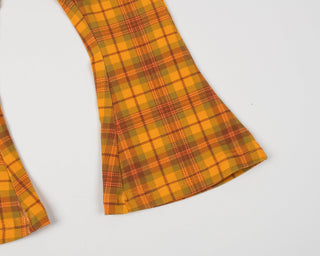 Plaid 70s Girl’s Bell Bottom Leggings detail
