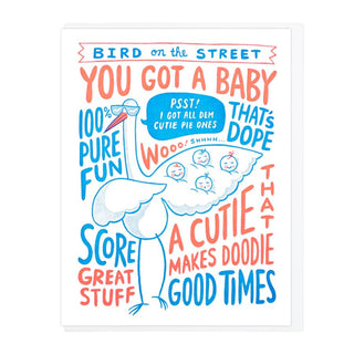 Bird on the Street Baby Congrats Greeting Card - Strawberry Jam Kids